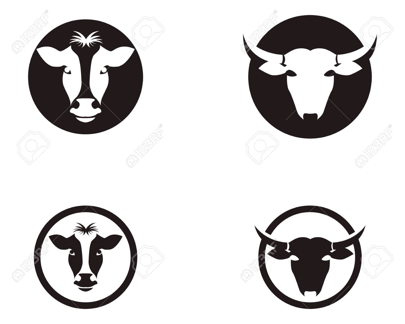 cow head symbols logo vector template royalty free cliparts vectors