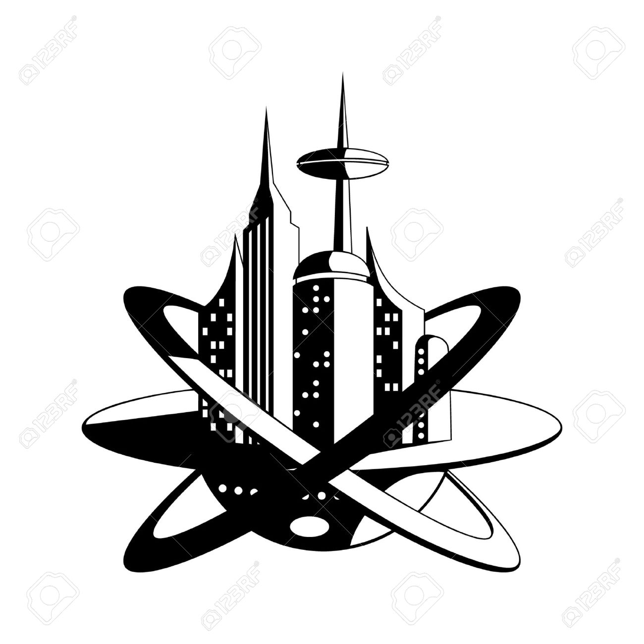 将来のベクトルのアイコンの国際宇宙ステーション のイラスト素材 ベクタ Image