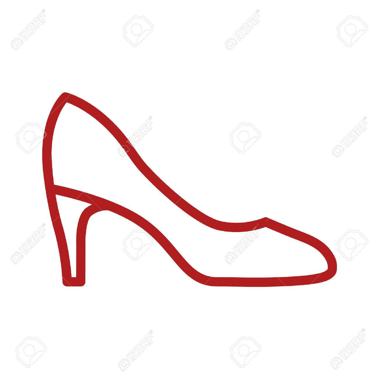 レディース パンプス ライン アートのアイコンのアプリとウェブサイト のイラスト素材 ベクタ Image