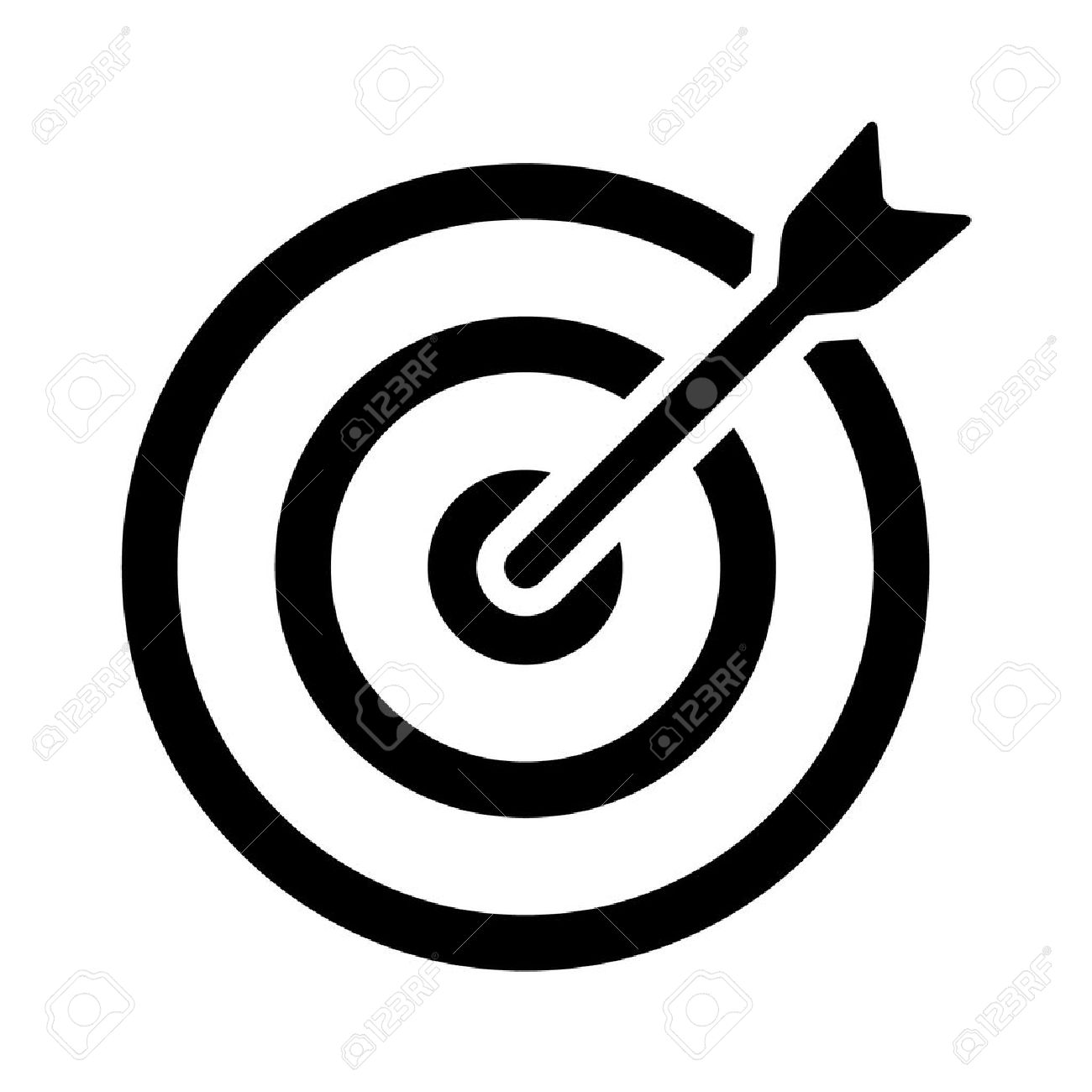 target bullseye with arrow line art icon for apps and websites