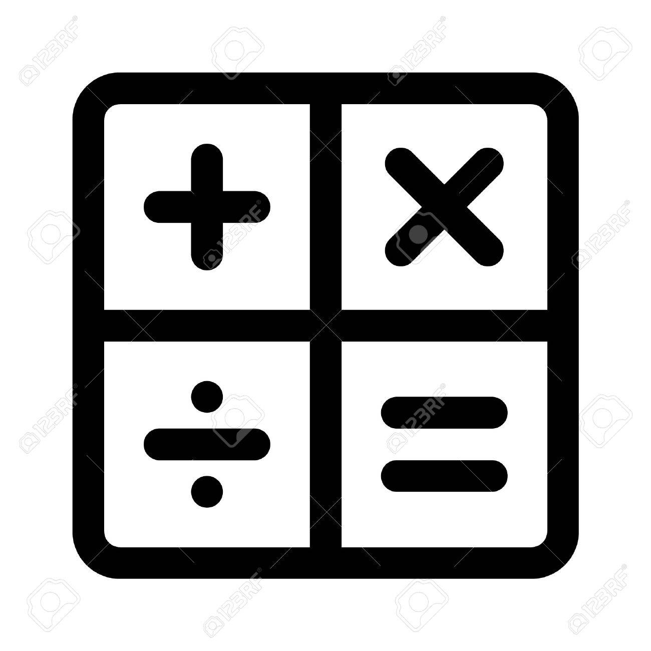 calculator arithmetic signs line art icon for apps royalty free