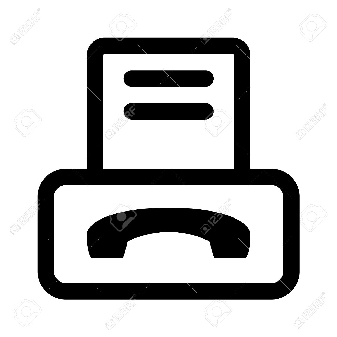 fax machine line art icon for apps and websites royalty free