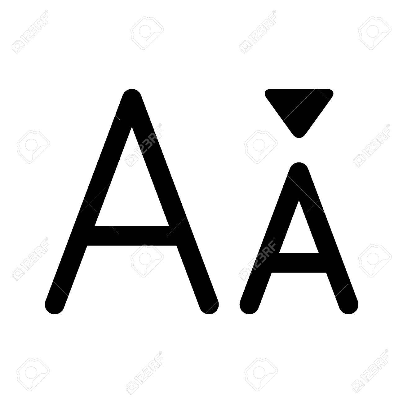 decrease font size line art icon for apps and websites royalty free how to decrease the size of a picture