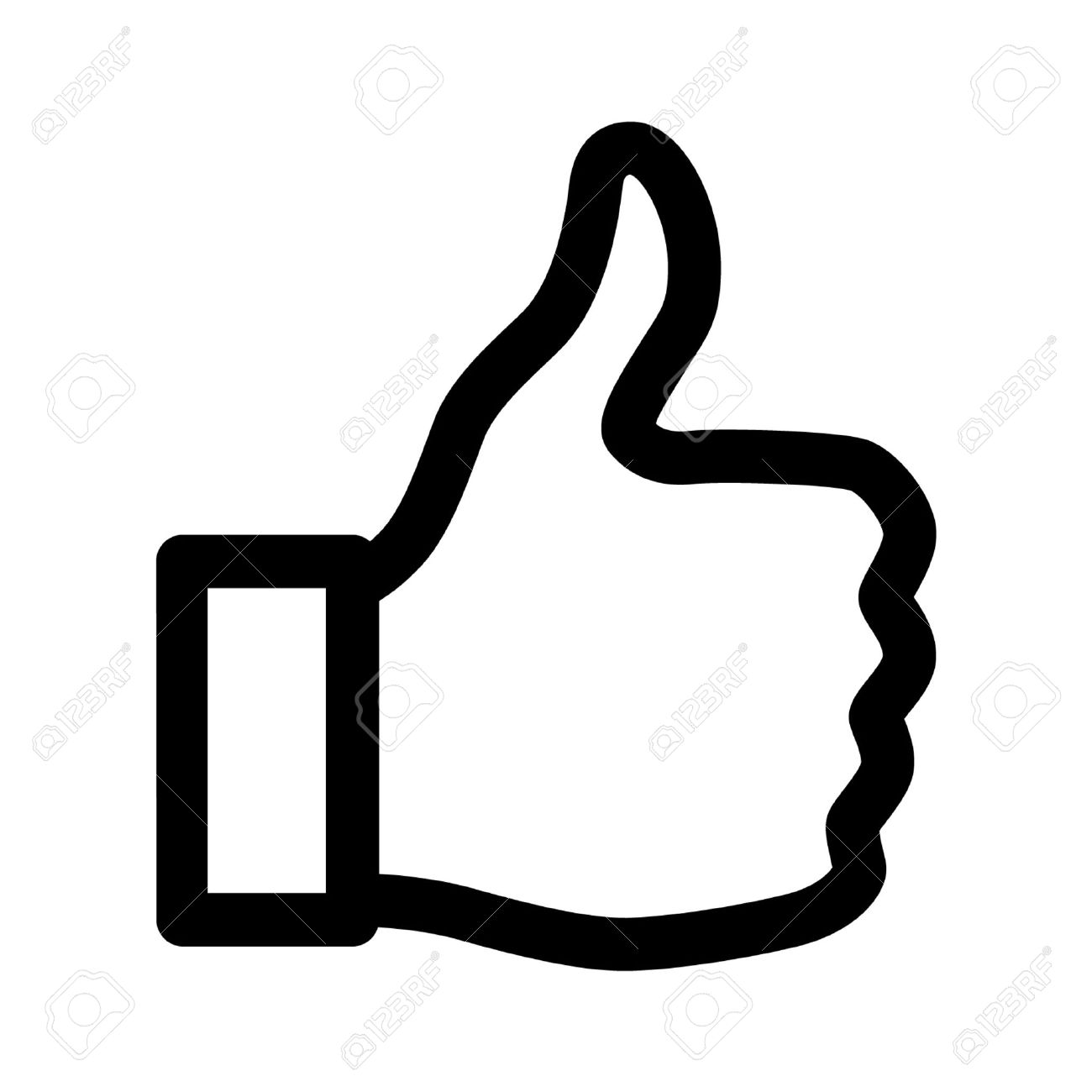 thumbs up like line art icon for apps and websites royalty free