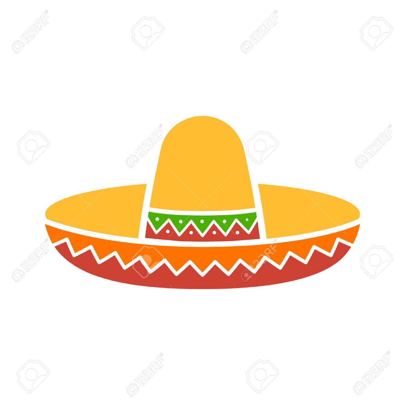 Sombrero Mexican Hat Colorful Flat Icon For Apps And Websites Royalty Free Cliparts Vectors And Stock Illustration Image