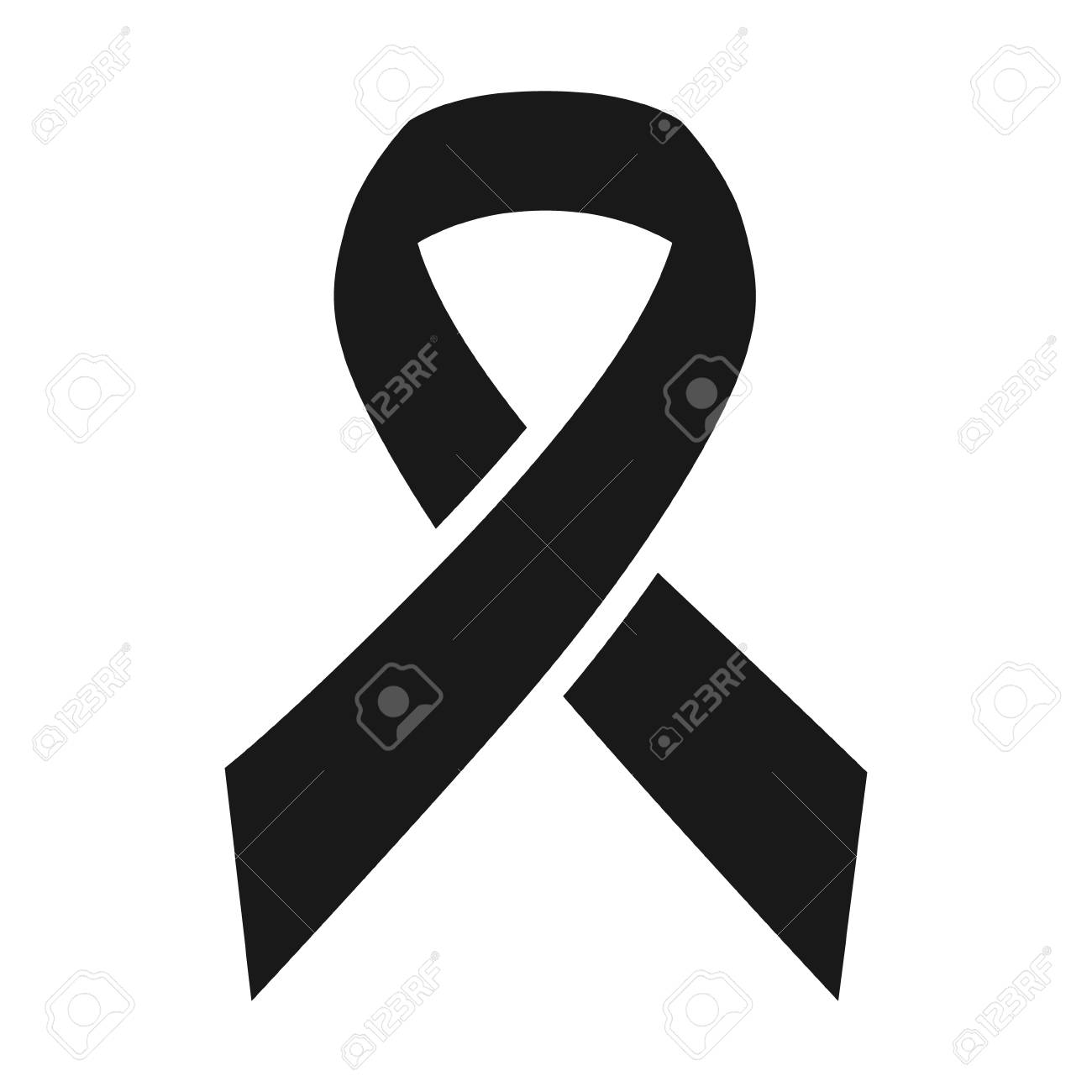 Ruban De Deuil Noir De L Icone Plate De Memoire Pour Les Applications Et Les Sites Web Clip Art Libres De Droits Vecteurs Et Illustration Image