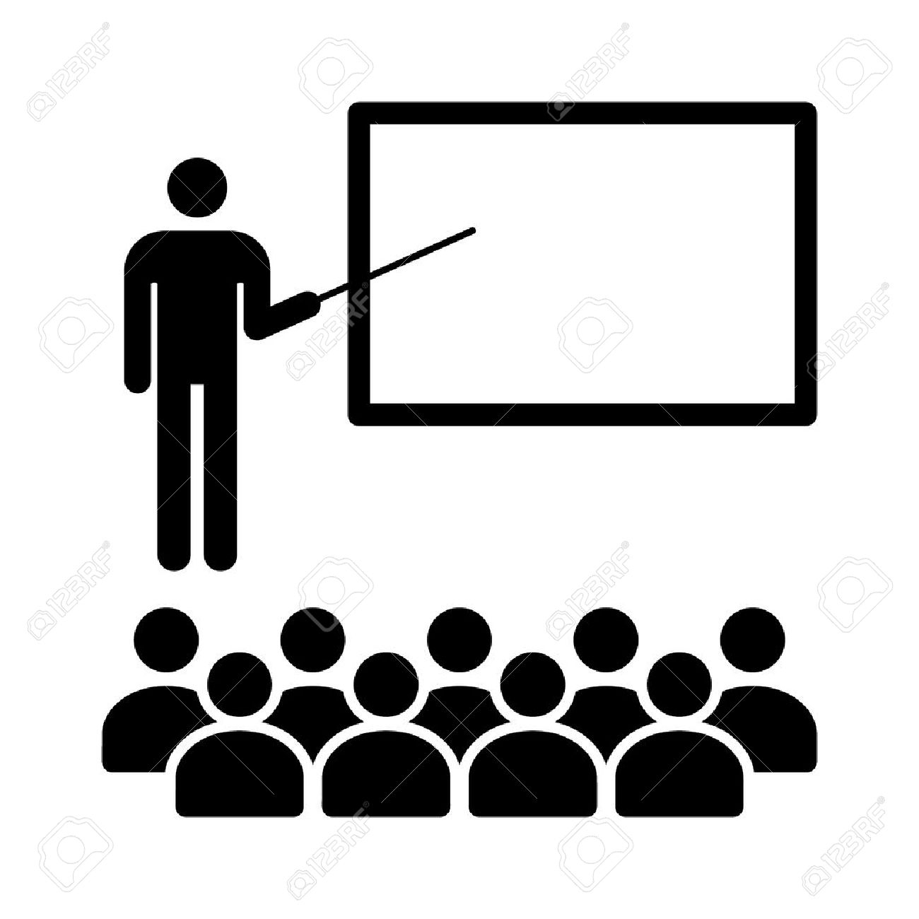 Teacher With Stick In Classroom With Students Flat Icon For Education Apps And Websites Royalty Free Cliparts Vectors And Stock Illustration Image 55005032