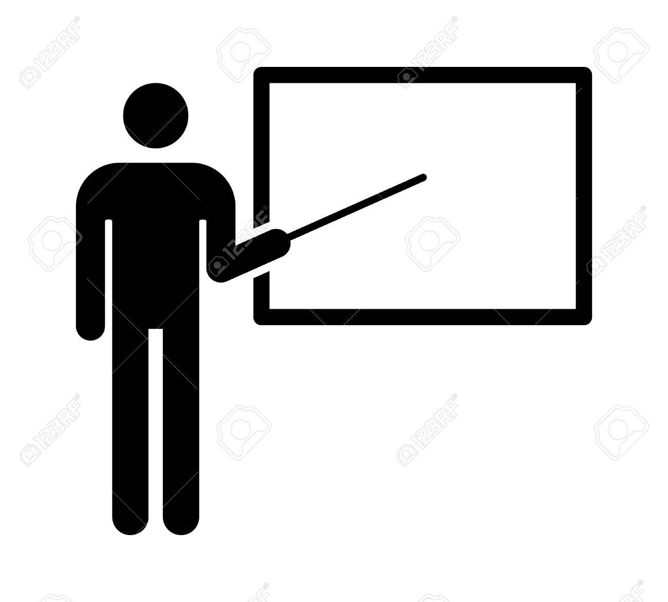 Lehrer Mit Stick Zeige Flach Symbol Für Bildung Apps Tafel Und Websites  Lizenzfrei Nutzbare Vektorgrafiken, Clip Arts, Illustrationen. Image  55005045.