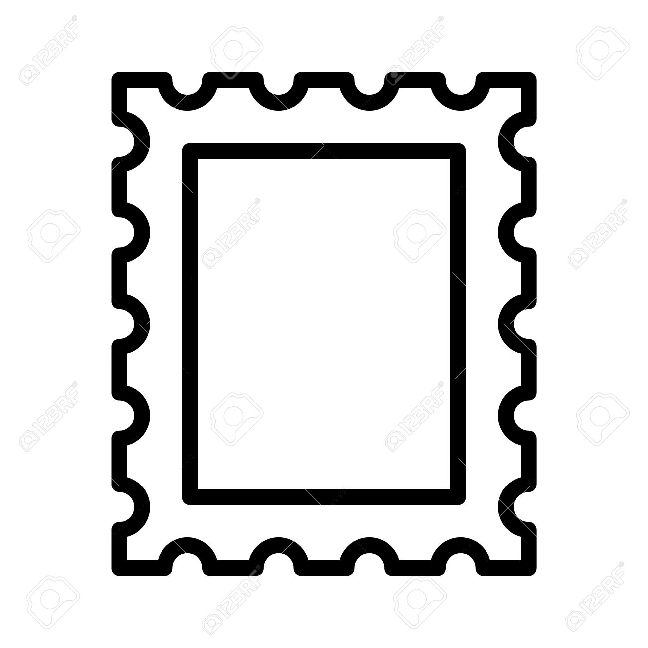 postage stamp or letter stamp line art icon royalty free cliparts