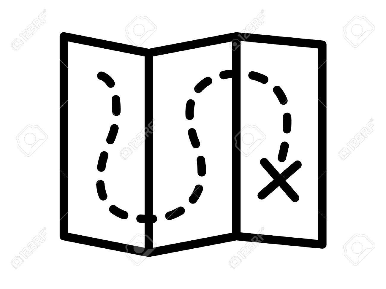 Treasure map with hidden treasure marked with an x line art icon for apps and websites - 57038984 Treasure map with hidden treasure marked with an x line art icon for apps and websites - 57038984