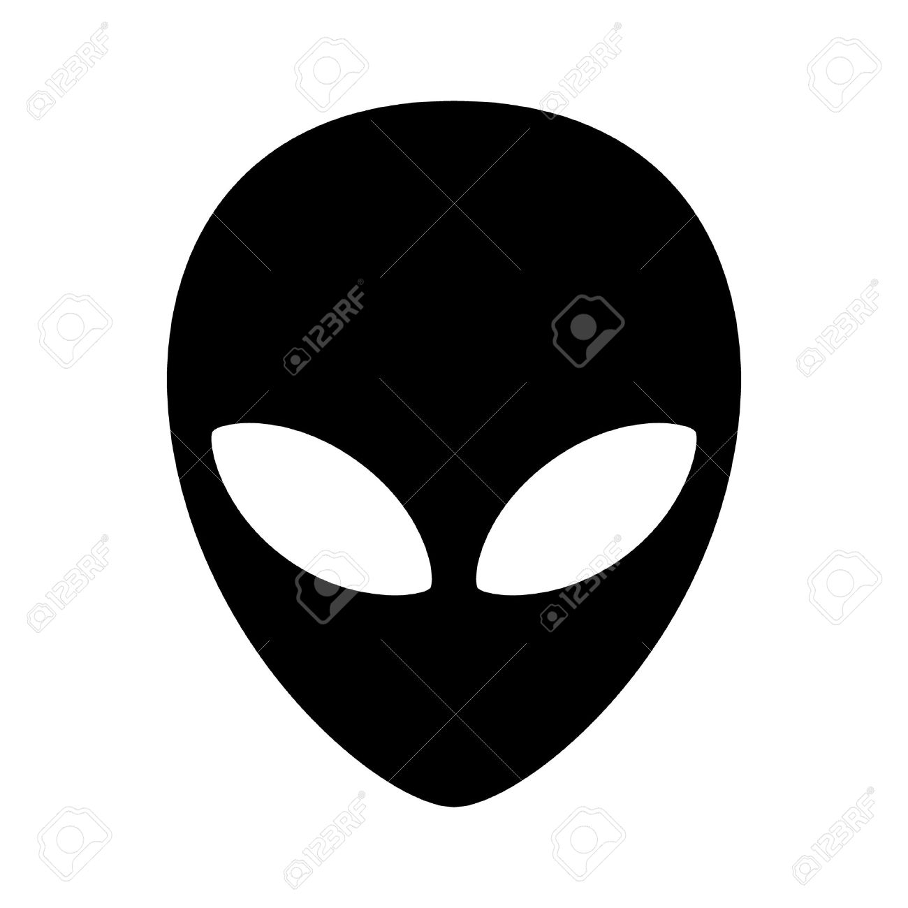 地球外のエイリアン顔やアプリとウェブサイトの頭記号フラット アイコン のイラスト素材 ベクタ Image