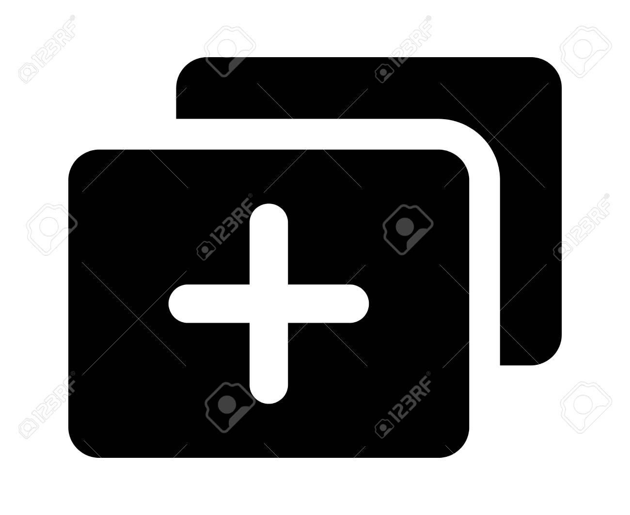 add new tab or add new slide flat icon for apps and websites royalty