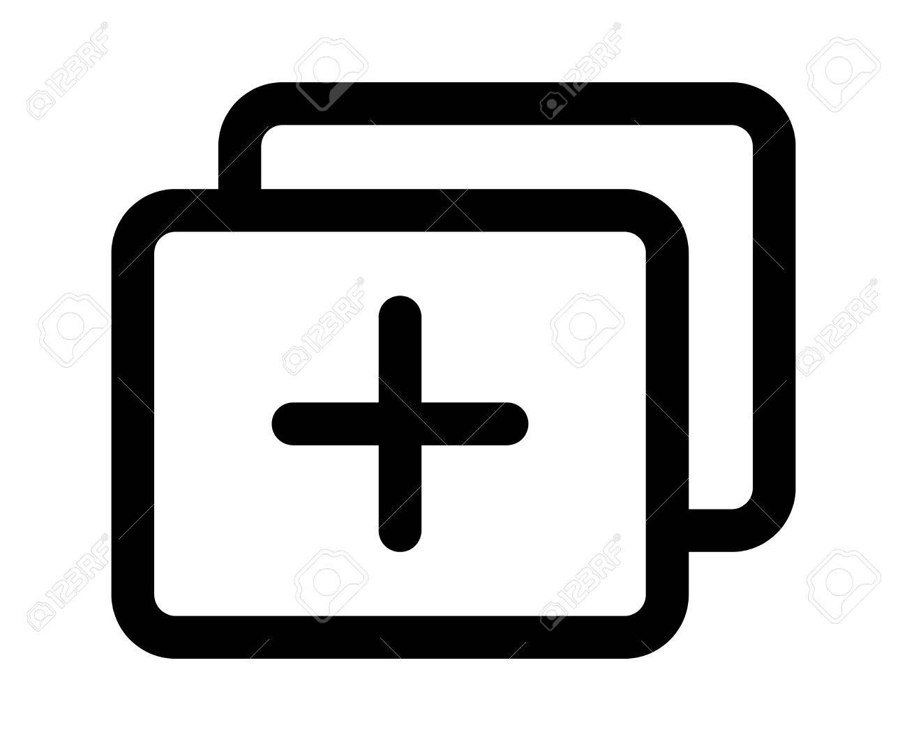 add new tab or add new slide line art icon for apps and websites