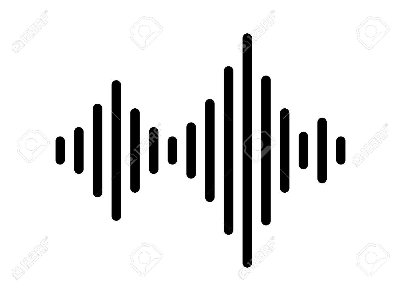 sound audio wave or soundwave line art vector icon for music