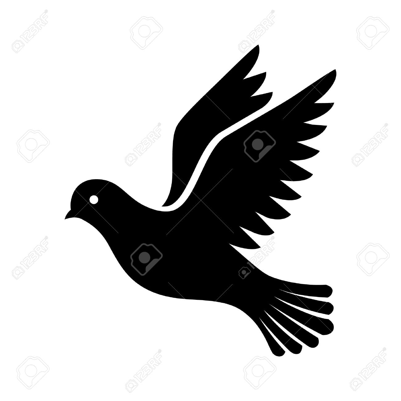 Flying bird - dove or pigeon with its wings spread flat vector icon for nature apps and websites - 70392185 Flying bird - dove or pigeon with its wings spread flat vector icon for nature apps and websites - 70392185
