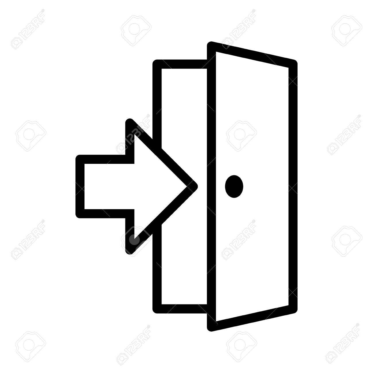 앱 또는 웹 사이트의 화살표 또는 로그 아웃 라인 아트 벡터 아이콘이있는 오픈 도어 / 입구 로열티 무료 사진, 그림, 이미지 그리고  스톡포토그래피. Image 74131550