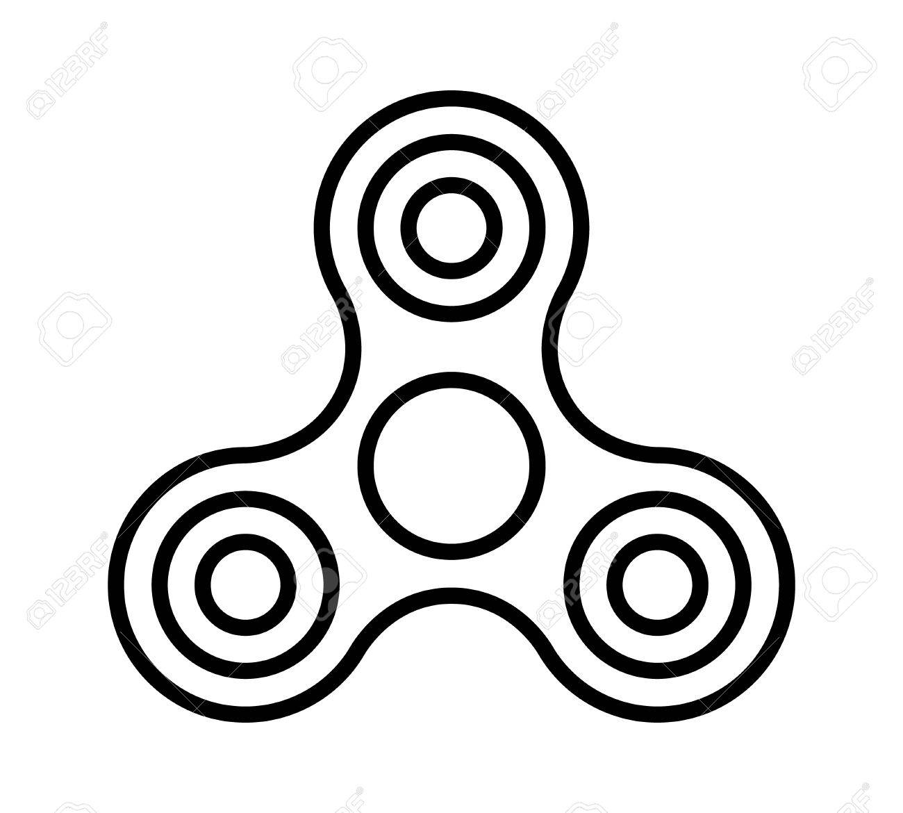 アプリとウェブサイトのストレス リリーフ ライン アート ベクトルのアイコンのためのスピナーおもちゃをそわそわのイラスト素材 ベクタ Image