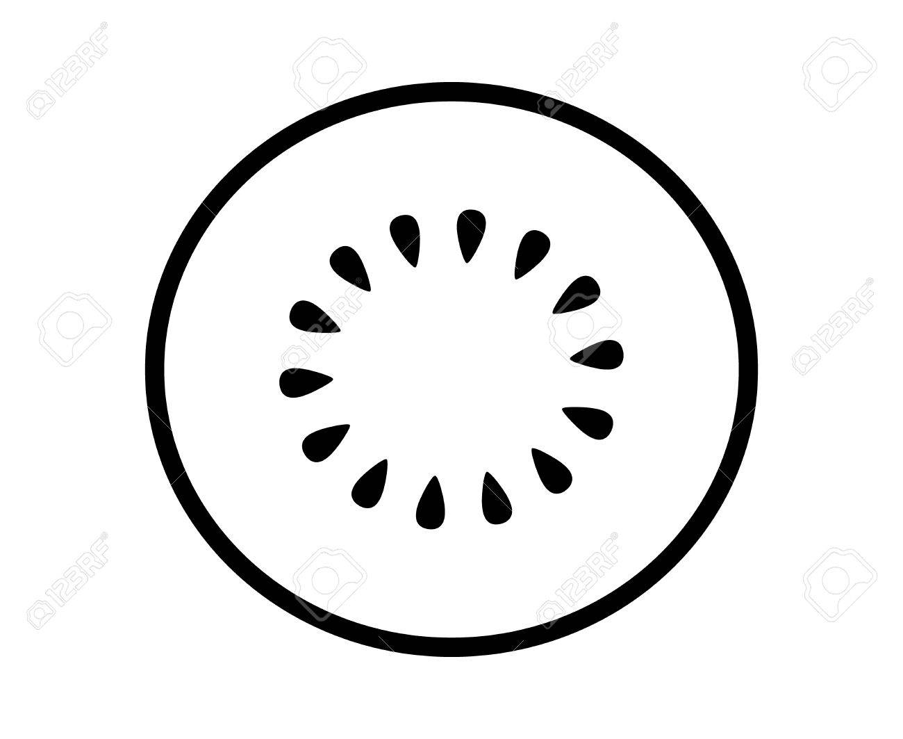 キウイ フルーツ キウイ フルーツや中国グーズベリー半断面線アート ベクトル アイコン食品アプリとウェブサイトののイラスト素材 ベクタ Image 81931985