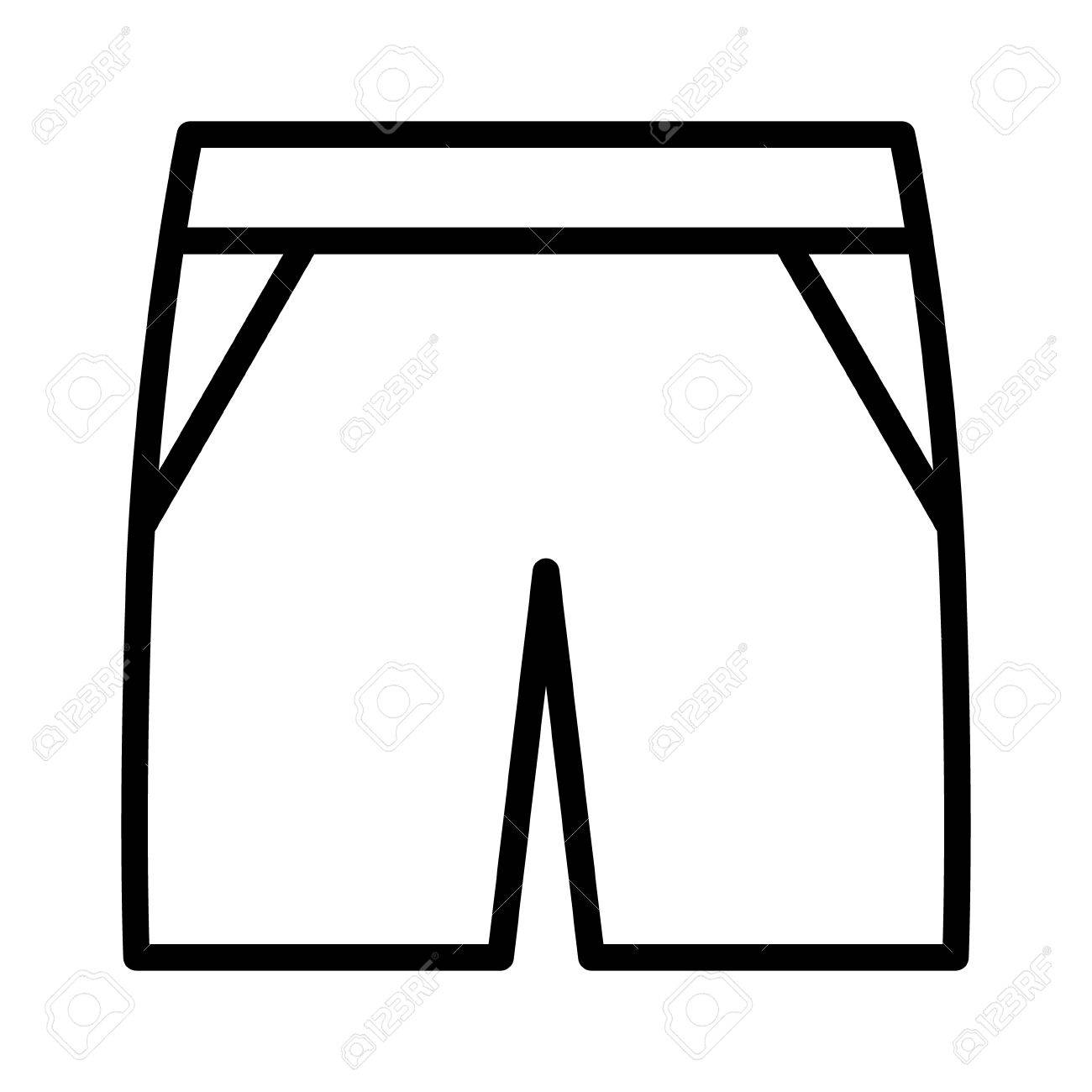 メンズ ジム ショート パンツ トランクスやバギーパンツ ライン アートのアイコン ファッション アプリとウェブサイト のイラスト素材 ベクタ Image