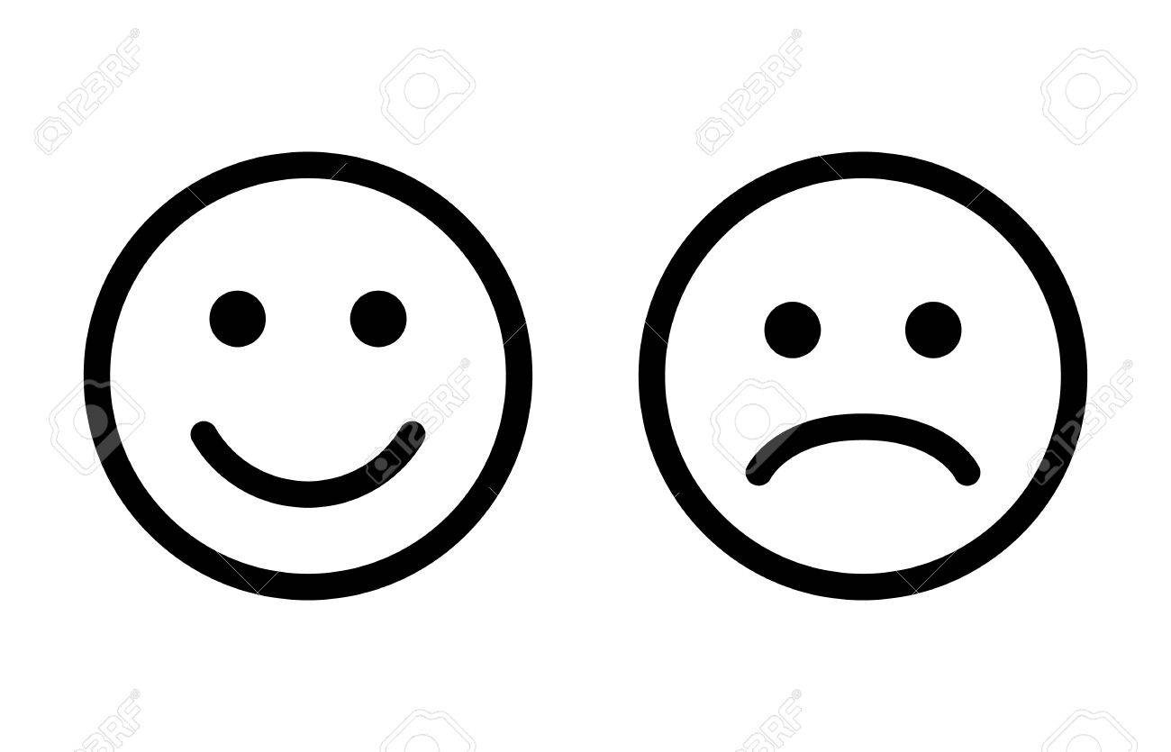 Happy and sad emoji smiley faces line art vector icon for apps and websites - 84983259 Happy and sad emoji smiley faces line art vector icon for apps and websites - 84983259