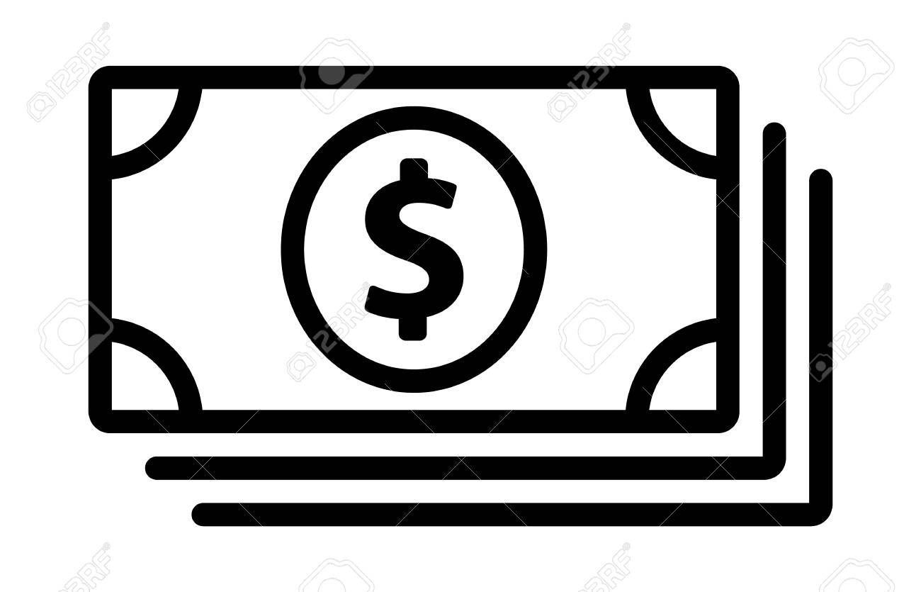 A Stack Of Cash Money Or Dollar Bills Line Art Vector Icon For Financial  Apps And Websites. Royalty Free SVG, Cliparts, Vectors, and Stock  Illustration. Image 85712048., image size:1300x835
