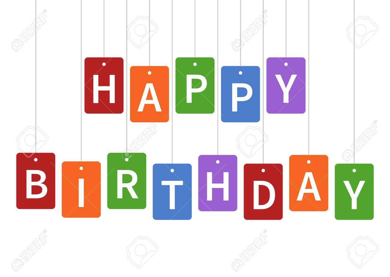 Celebration De Joyeux Anniversaire Avec La Conception De Cartes De Voeux De s Colores Pour Les Applications Et Imprimer Clip Art Libres De Droits Vecteurs Et Illustration Image