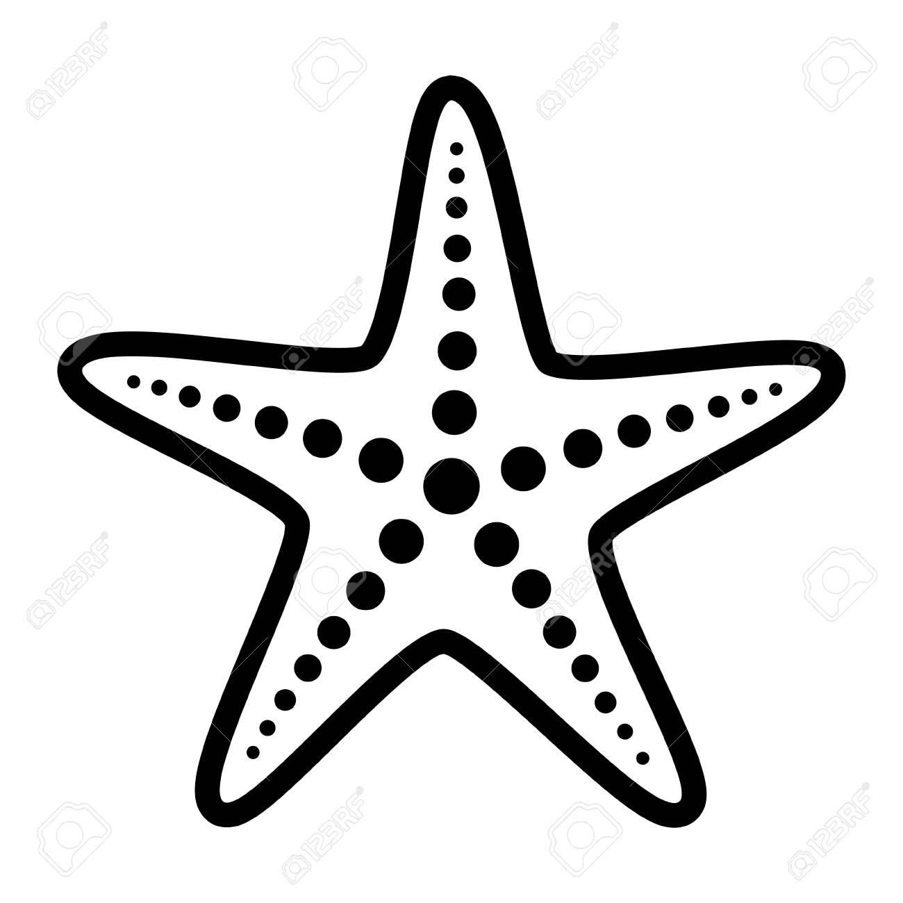 アプリやウェブサイトのための一般的なヒトデや海の星魚海洋ライフラインアートベクターアイコンのイラスト素材 ベクタ Image 98844177