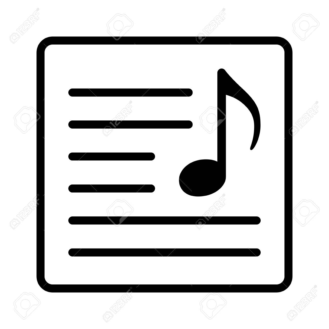 Song Lyrics Or Music Sheet Line Art Vector Icon For Music Apps And Websites Royalty Free Cliparts Vectors And Stock Illustration Image