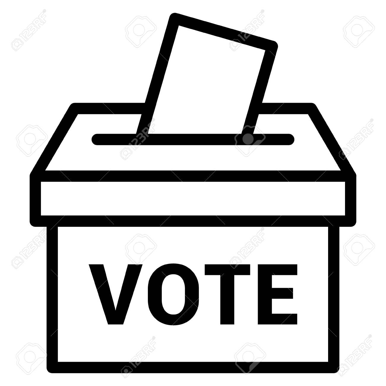Vote Ballot Box For Voting Line Art Vector Icon For Apps And Websites  Royalty Free SVG, Cliparts, Vectors, And Stock Illustration. Image  151491968.
