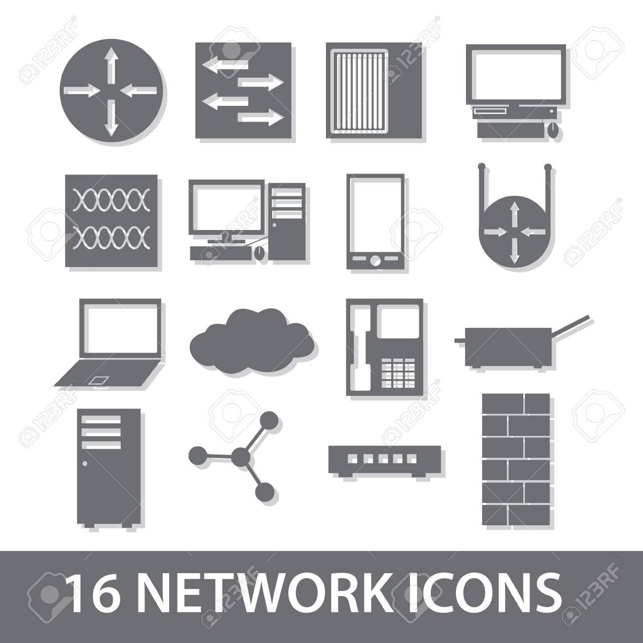 네트워크 아이콘 모음 로열티 무료 사진, 그림, 이미지 그리고 스톡포토그래피. Image 23755207