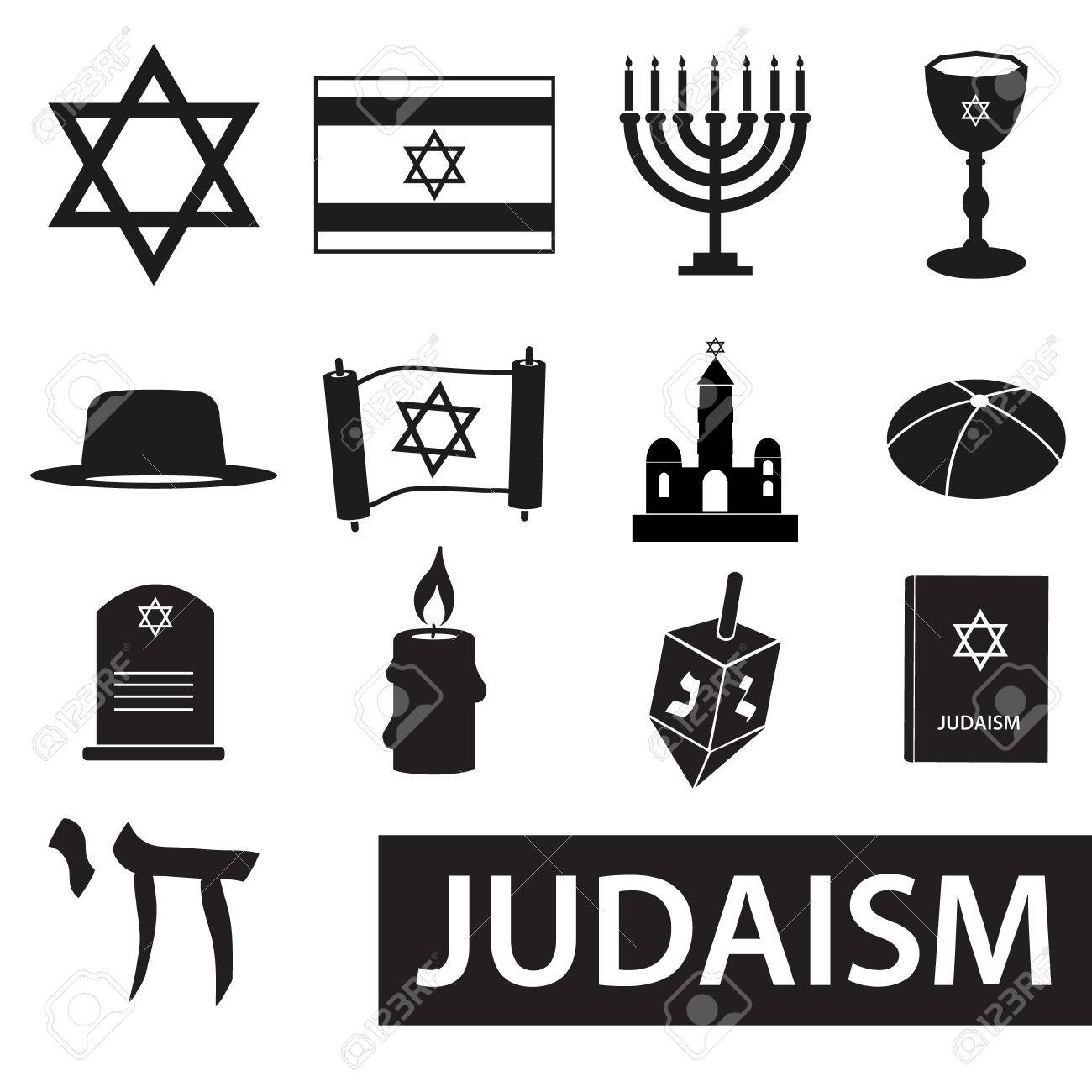 Judaism Religion Symbols Vector Set Of Icons Eps10 Royalty Free SVG,  Cliparts, Vectors, And Stock Illustration. Image 45842918.