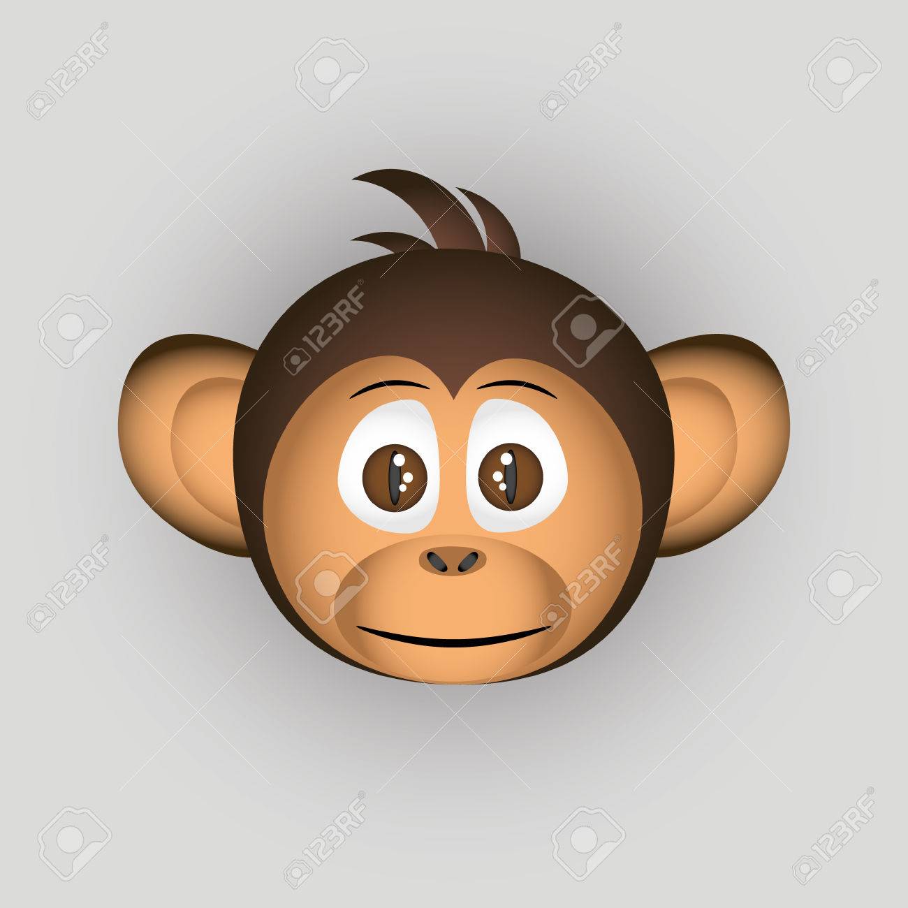 Chimpanze Petite Tete De Singe Personnage De Dessin Anime Eps10 Clip Art Libres De Droits Vecteurs Et Illustration Image
