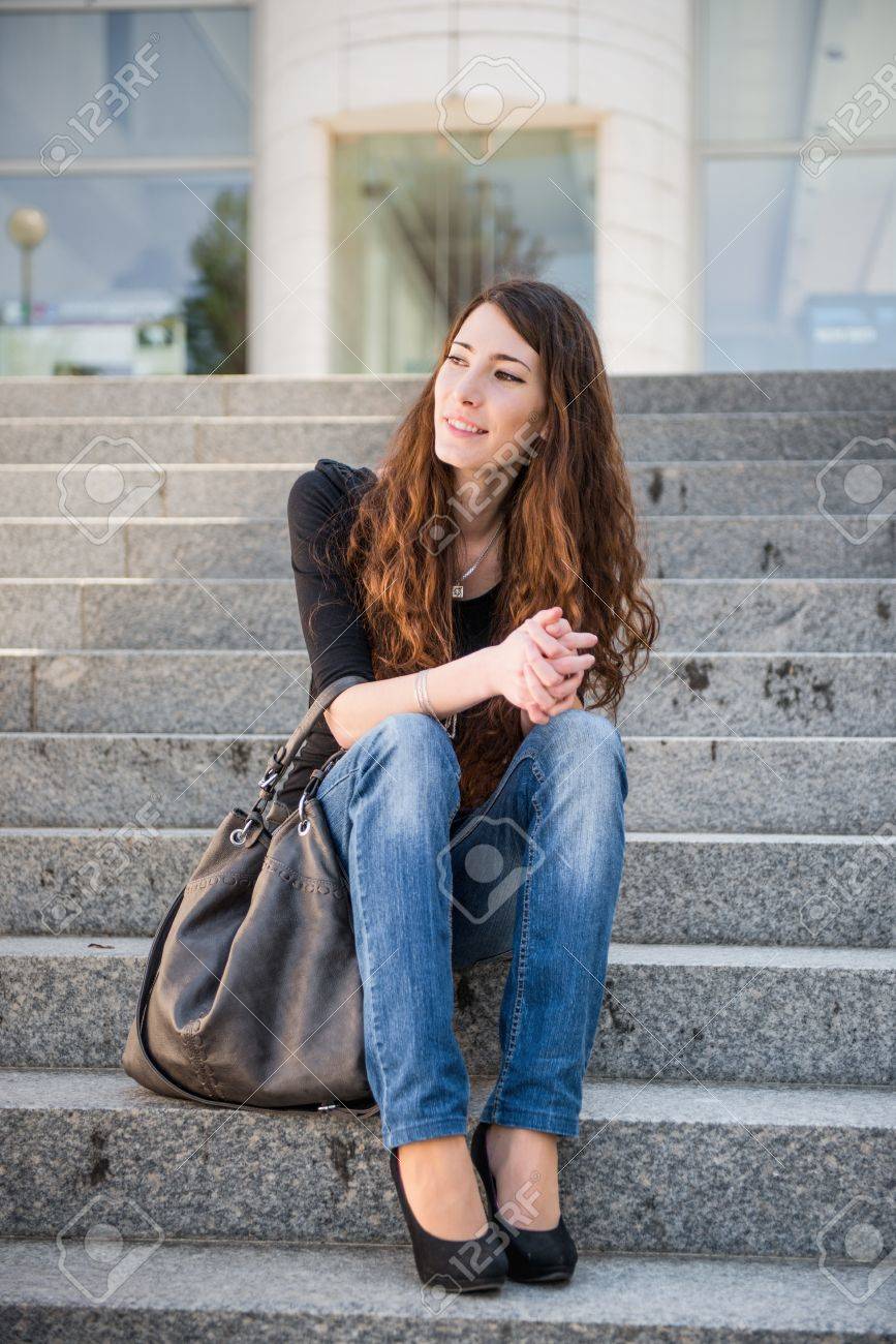 Young Woman - Casual Fashion Outdoor Portrait Stock Photo, Picture ...