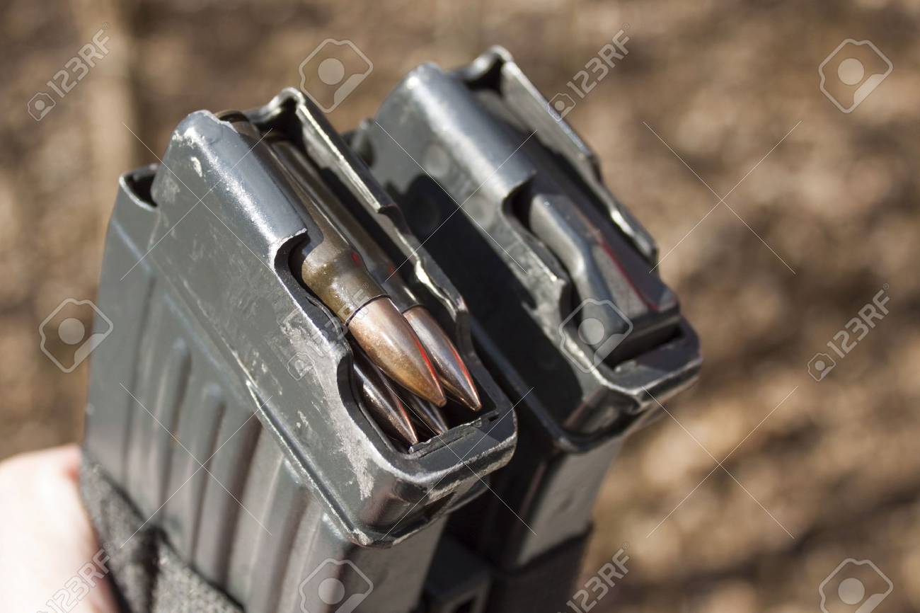 Czech Magazine Vz 58 Assault Rifle With Ammunition 7 62 Mm Blurred Background Close Up View Stock Photo Picture And Royalty Free Image Image