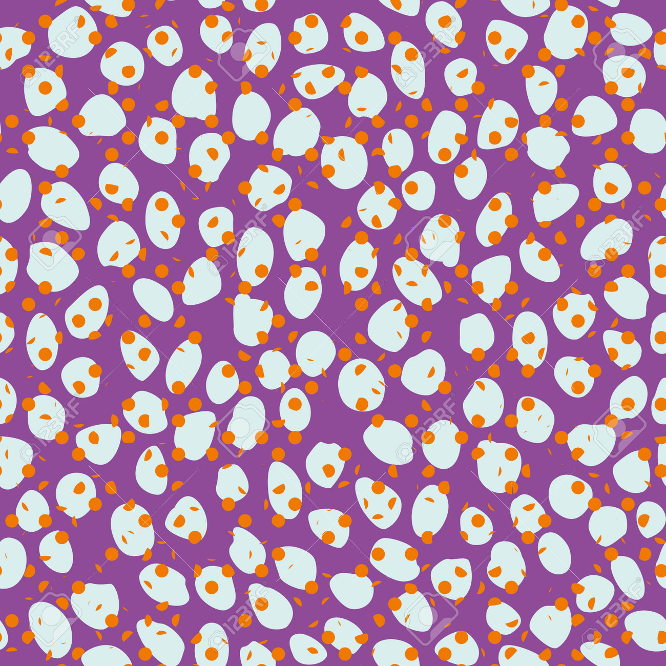 Pattern seamless of white dots and brown spots on violet background. Continuous design for the textile industry. - 161483597 Pattern seamless of white dots and brown spots on violet background. Continuous design for the textile industry. - 161483597