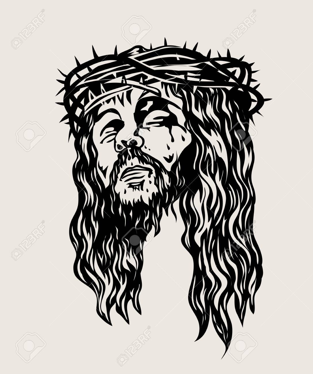 Jesus Christ Face Art Vector Sketch Drawing Design Royalty Free Cliparts Vectors And Stock Illustration Image 131444506