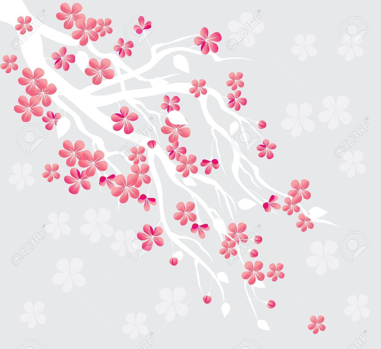 桜の木の枝のイラスト素材 ベクタ Image