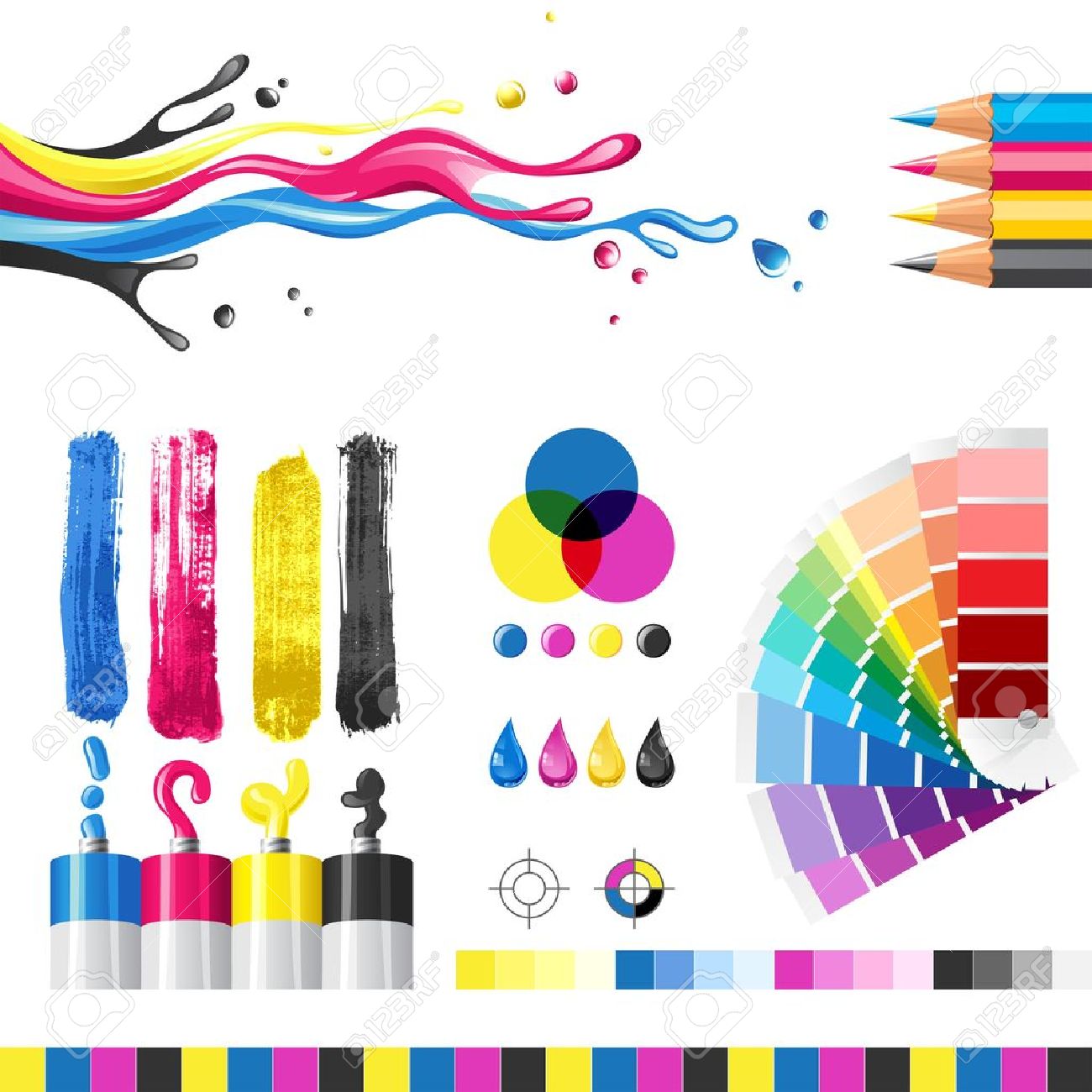 Cmyk Color Mode Design Elements