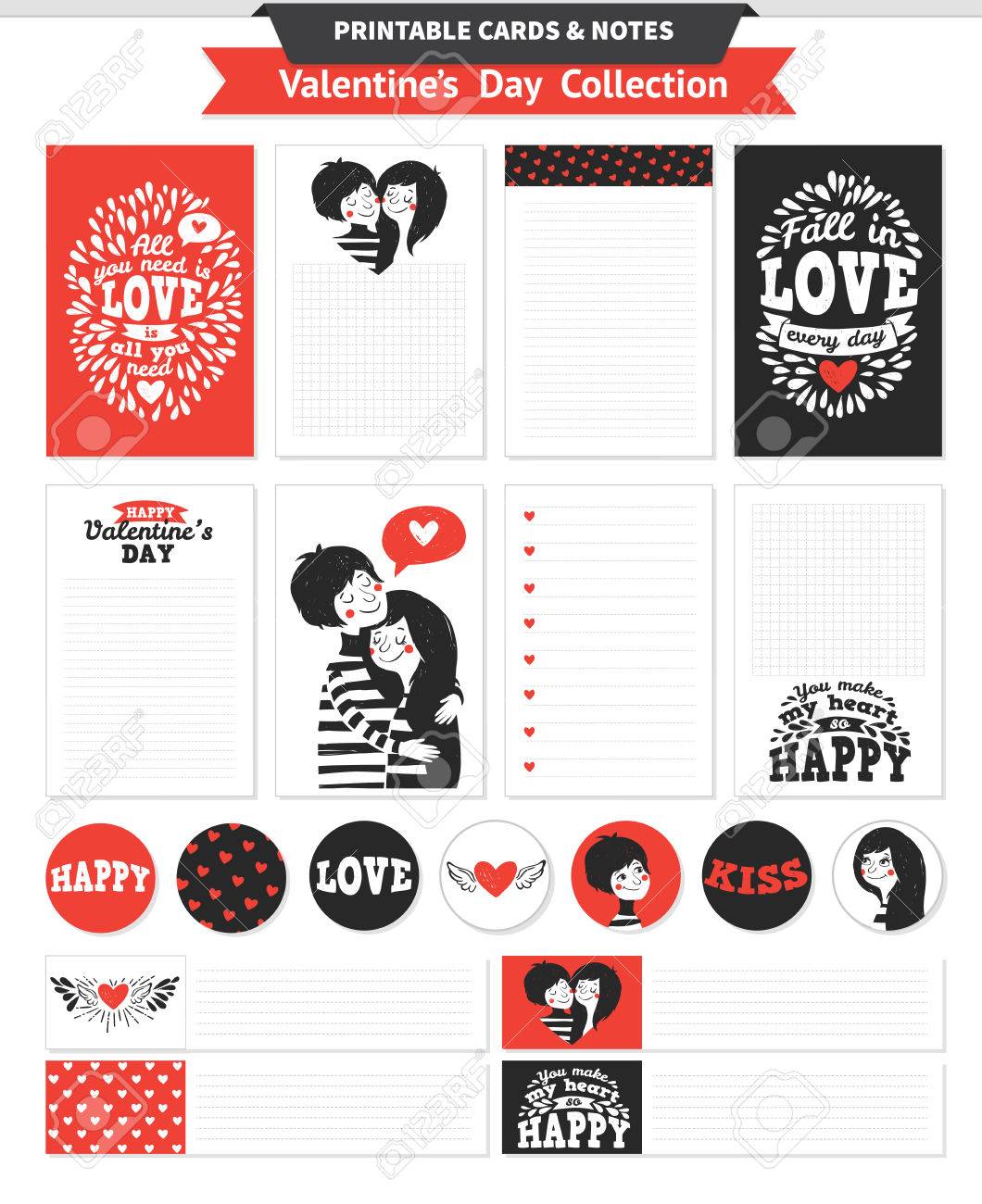conjunto para imprimir con los pares en amor juntos y letras