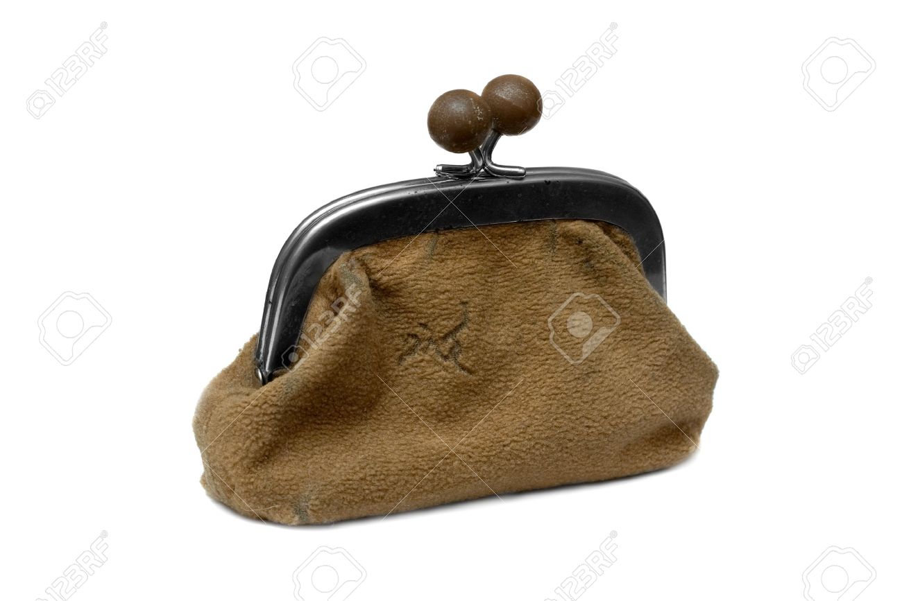 the old purse isolated