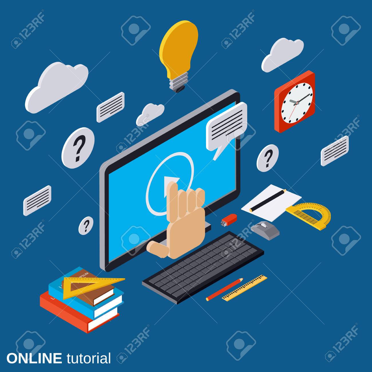Online education, learning, tutorial, user guide vector concept Stock Vector - 59985896