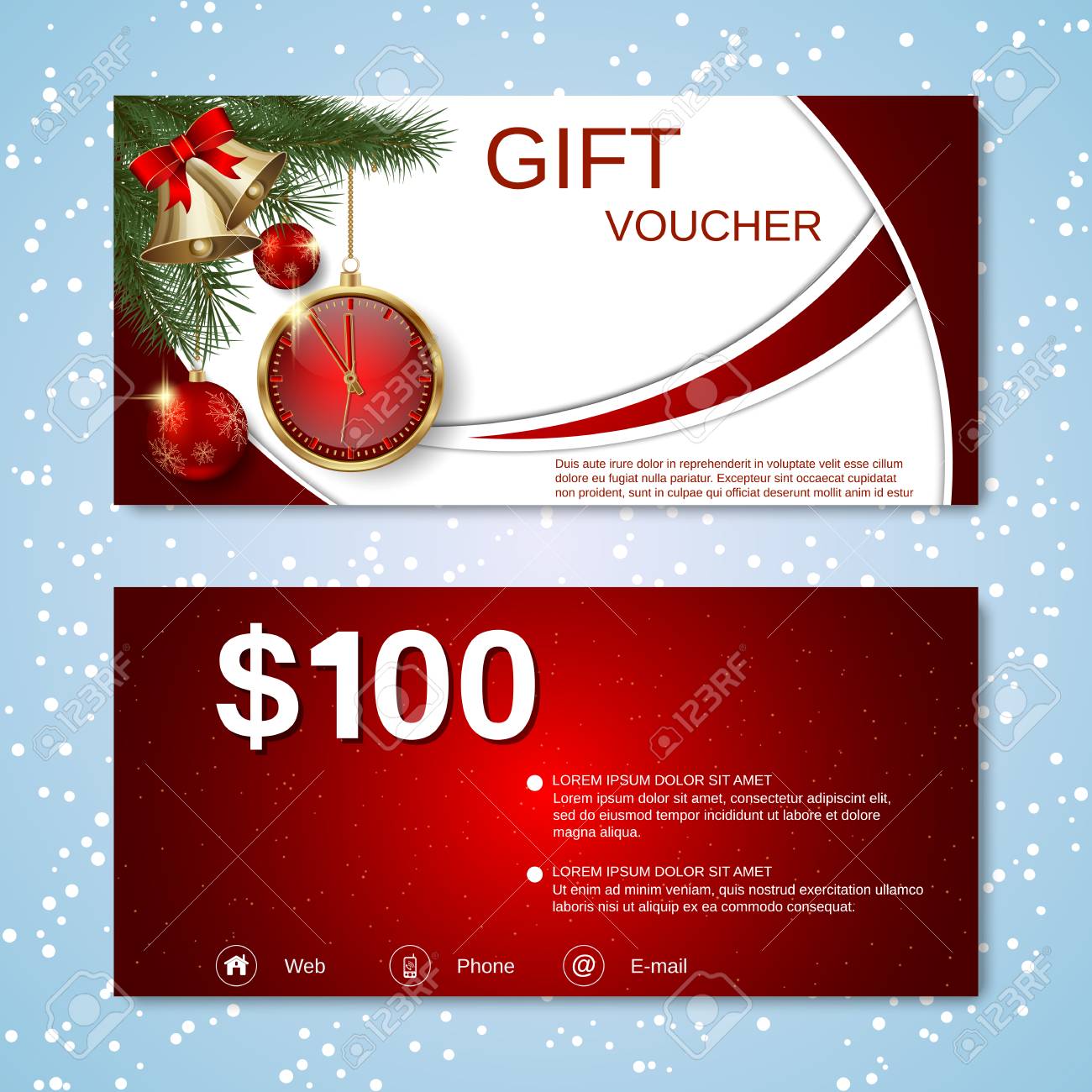 christmas and new year discount coupon gift voucher invitation