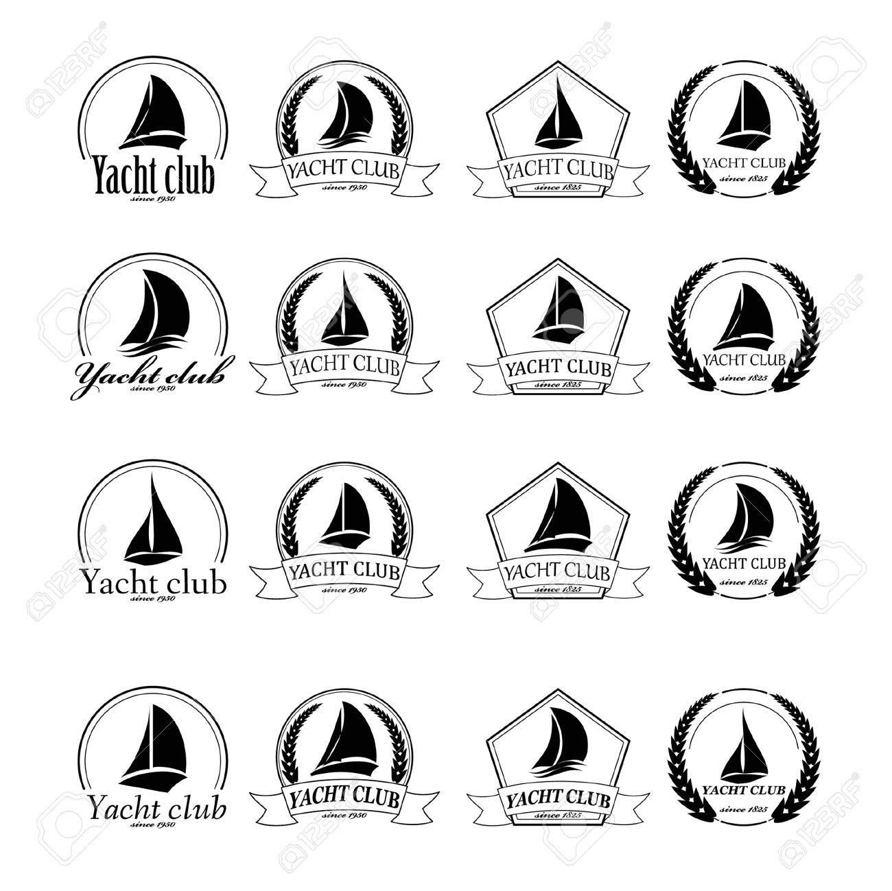 ヨット エンブレム ベクトルのロゴのテンプレート ヨットのシルエット 線ヨットのアイコンをベクトル ベクトル イラスト ヨット レガッタのシンボル のイラスト素材 ベクタ Image