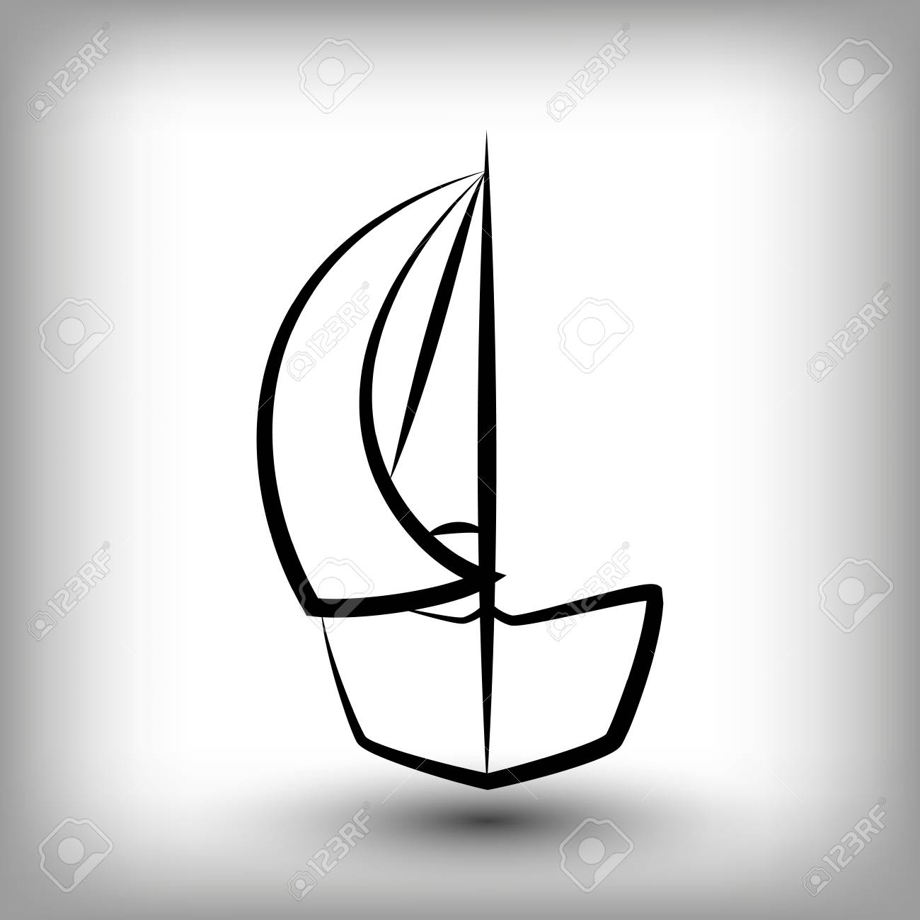 yacht logo templates sail boat silhouettes line sail icon