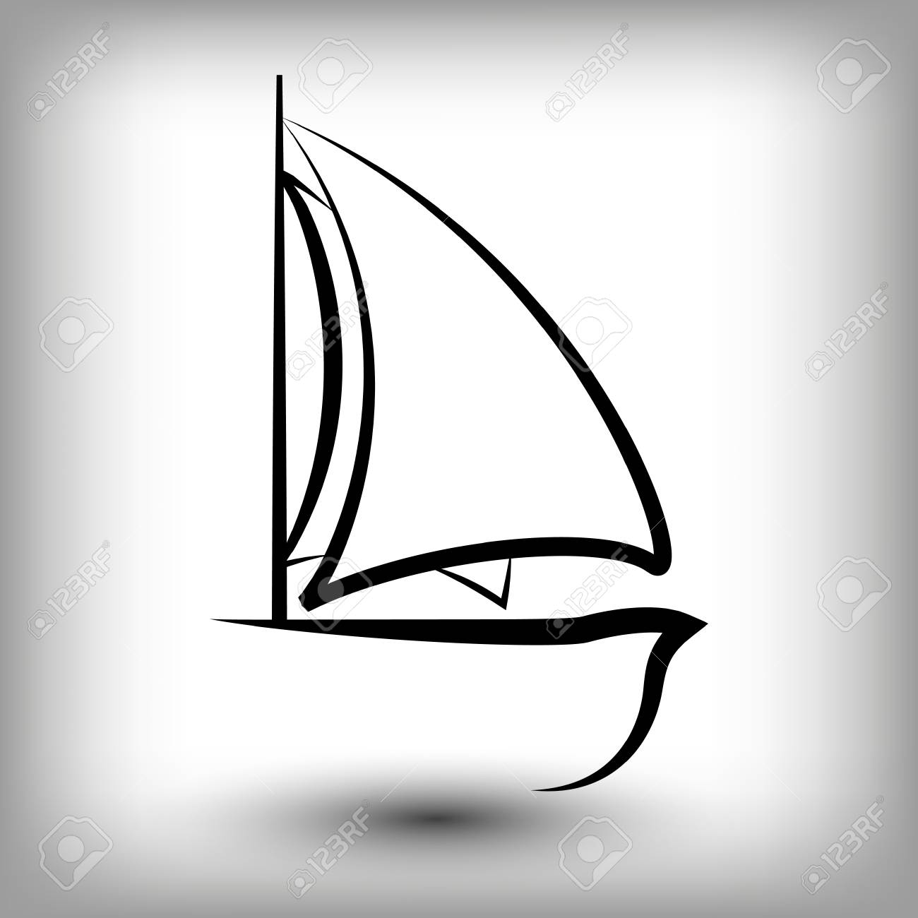 yacht logo templates sail boat silhouettes line sail icon