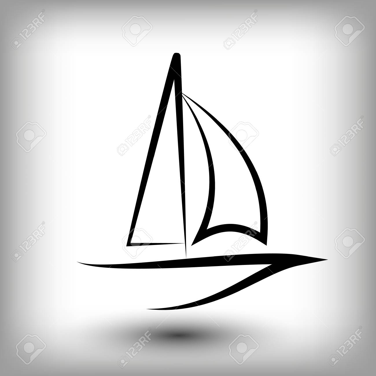 yacht logo templates sail boat silhouettes line sail icon