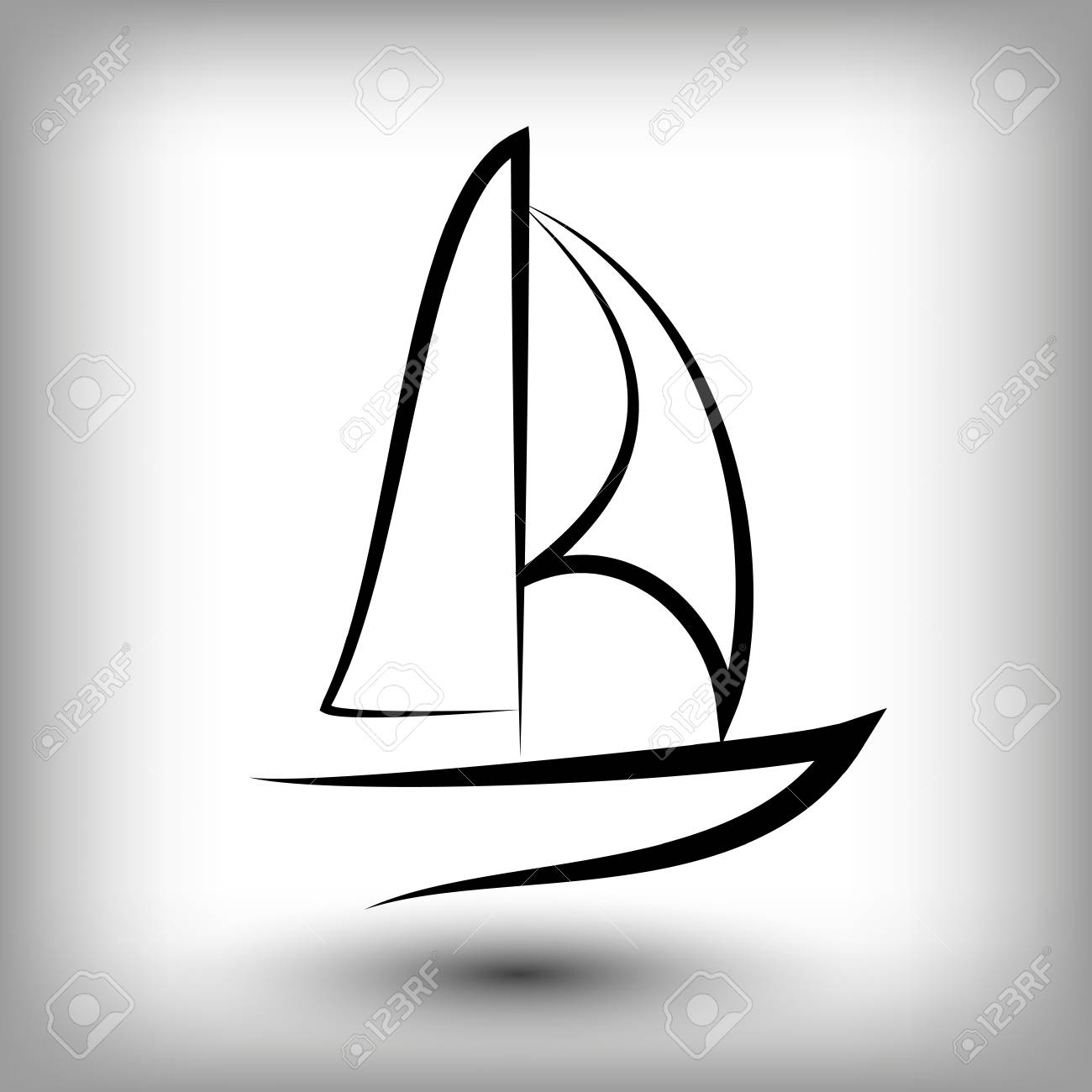yacht logo templates sail boat silhouettes line sail icon