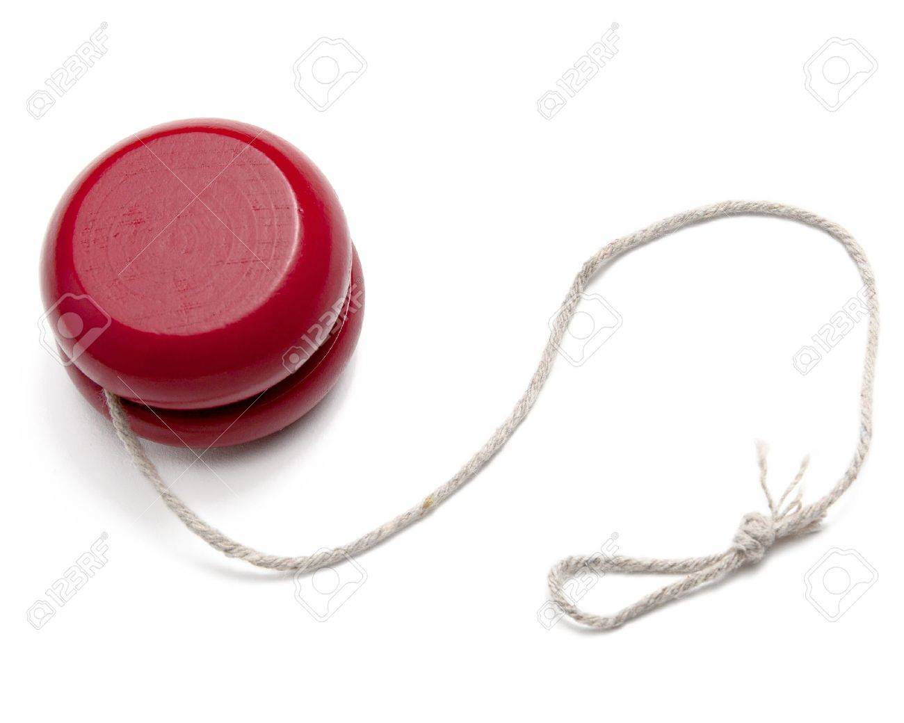 A Red Yo Yo Yoyo With String Isolated On White Stock Photo