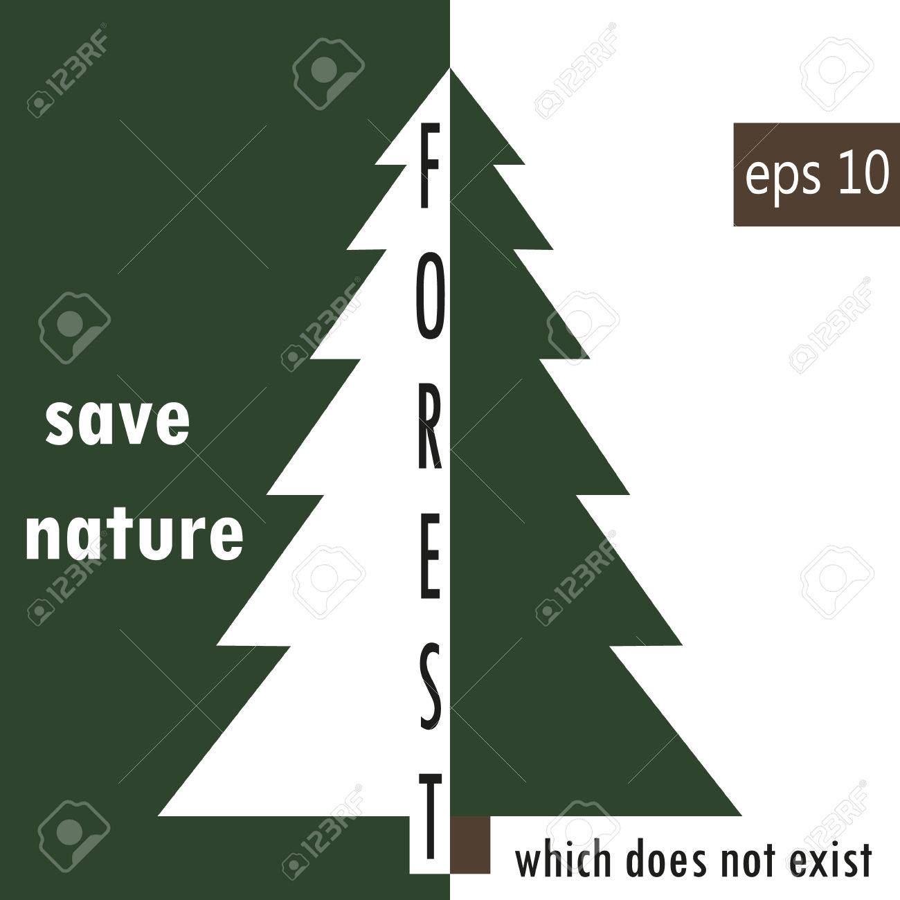 環境保護 環境問題 森林伐採のポスター 森林と自然を保存します のイラスト素材 ベクタ Image