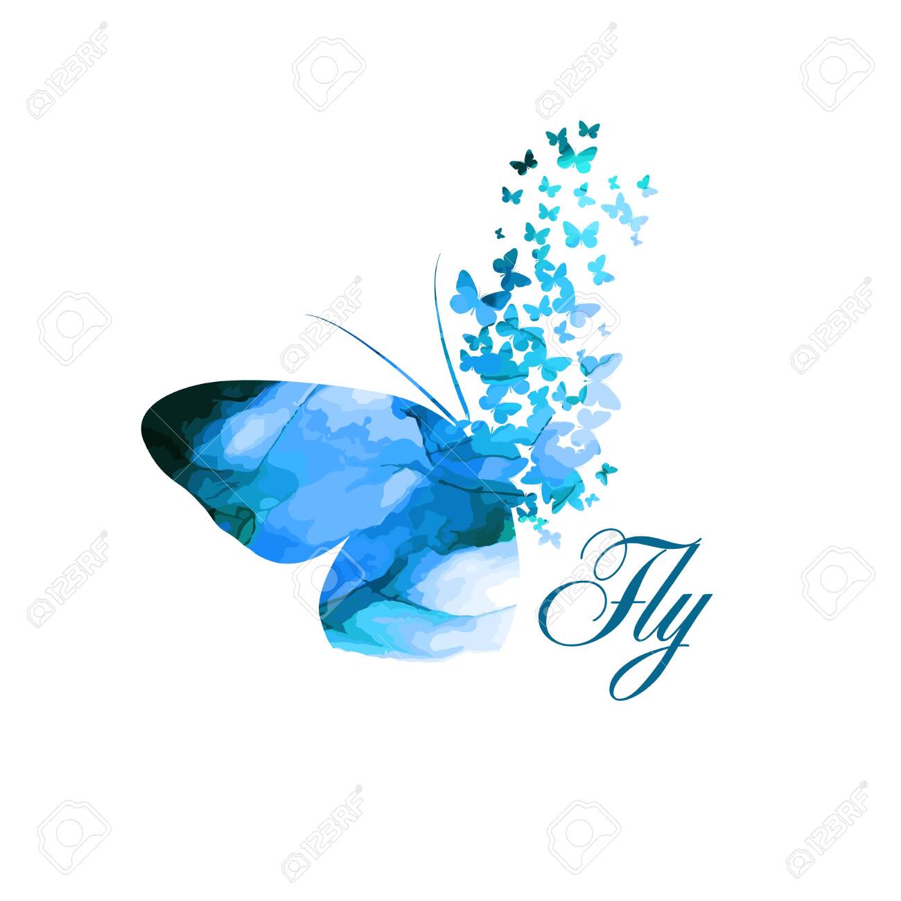 Blue Paint Butterfly. Abstract Mosaic Of Butterflies. Vector Royalty Free  SVG, Cliparts, Vectors, and Stock Illustration. Image 136822908., image size:1300x1300